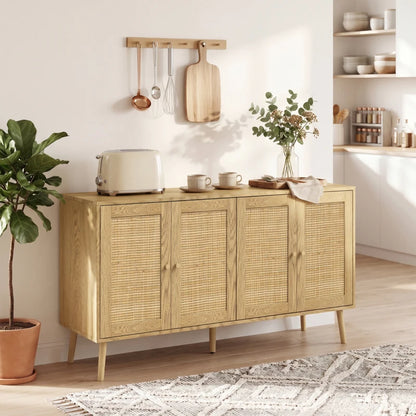 Nancy's Telve Dressoir - Opbergkast - Sideboard - Boho Stijl - Natuurlijk hout - 140 x 40 x 75 cm
