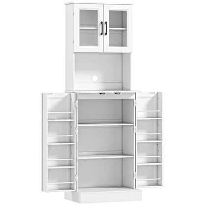 Nancy's Piombino Keukenkast - Voorraadkast - Opbergkast - Buffetkast - Wit - ± 60 x 40 x 180 cm