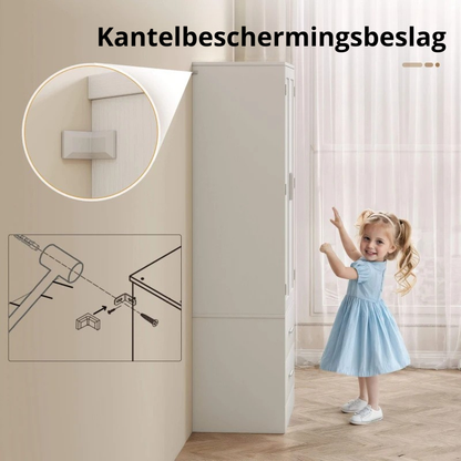 Nancy's Pattada Keukenkast - Buffetkast - Opbergkast - Vitrinekast - Wit - ± 60 x 40 x 160 cm