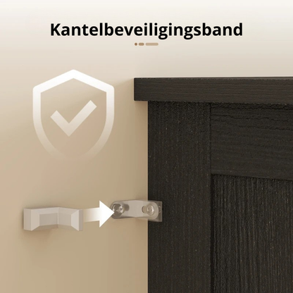 Nancy's Pioltello Keukenkast - Opbergkast - Buffetkast - Voorraadkast - Zwart - ± 75 x 40 x 180 cm