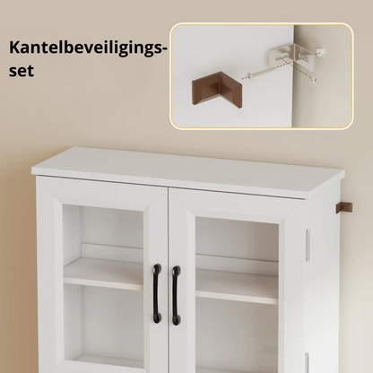 Nancy's Piombino Keukenkast - Voorraadkast - Opbergkast - Buffetkast - Wit - ± 60 x 40 x 180 cm