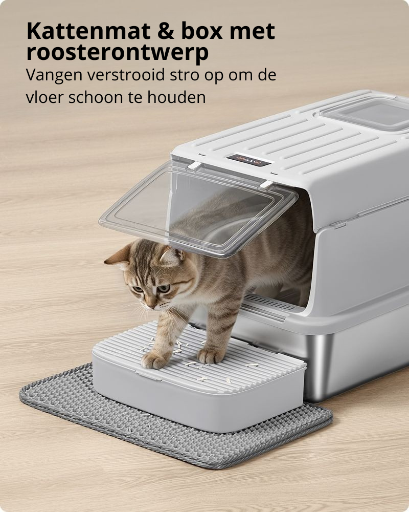 Nancy's Pianengo Kattenbak - Katten Toilet - Katten WC - Grijs - ± 60 x 40 x 40 cm