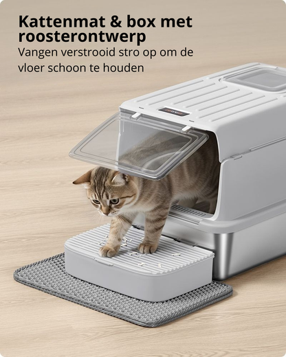 Nancy's Pianengo Kattenbak - Katten Toilet - Katten WC - Grijs - ± 60 x 40 x 40 cm