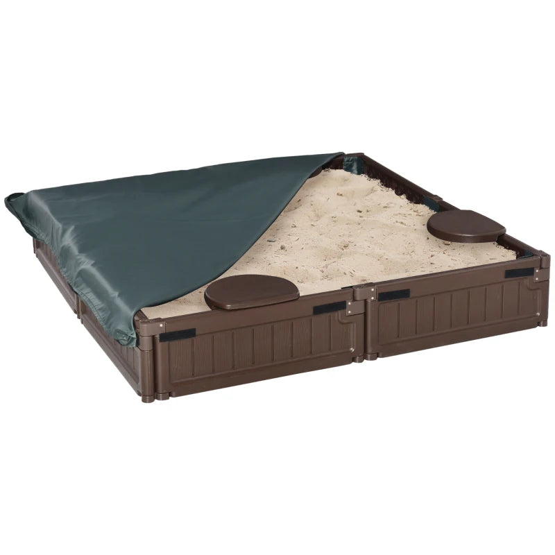 Nancy's Pombal Zandbak Met 4 Zitplaatsen - HDPE - ± 120 x 120 x 20 cm
