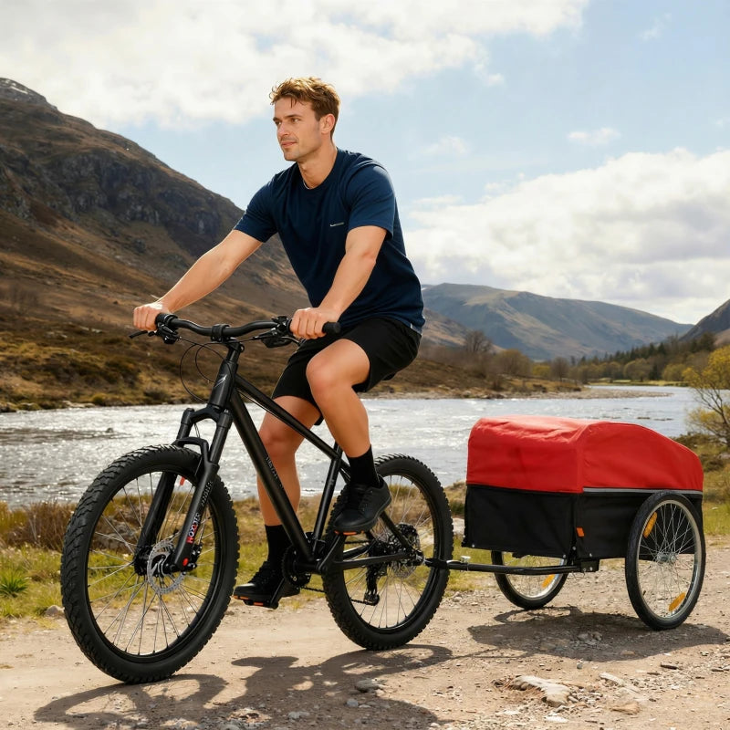 Nancy's Pulfero Fietskar - Fietsaanhanger - Fietsaanhangwagen - Zwart / Rood - 145 x 75 x 70 cm