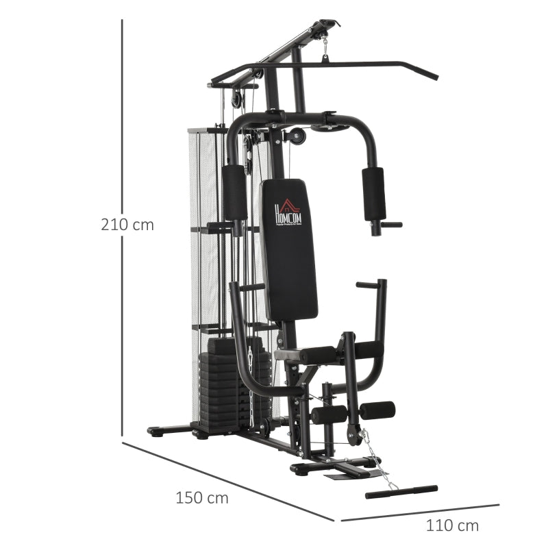 Nancy's Mitchell Fitnessstation Krachtstation - Multigym Fitnesscentrum - Fitnessapparatuur incl. gewichten Lat pull-down Leg curl