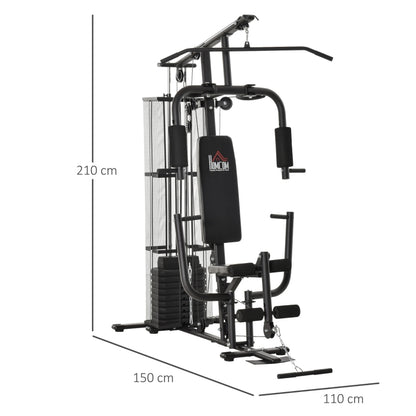 Nancy's Mitchell Fitnessstation Krachtstation - Multigym Fitnesscentrum - Fitnessapparatuur incl. gewichten Lat pull-down Leg curl