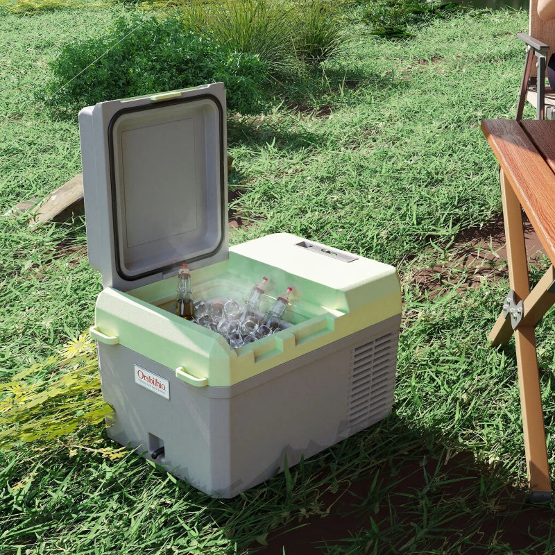 Nancy's Sossano Elektrische Koelbox - Koeler - Campingkoelbox - LED-Display - Grijs / Groen - 12 Liter