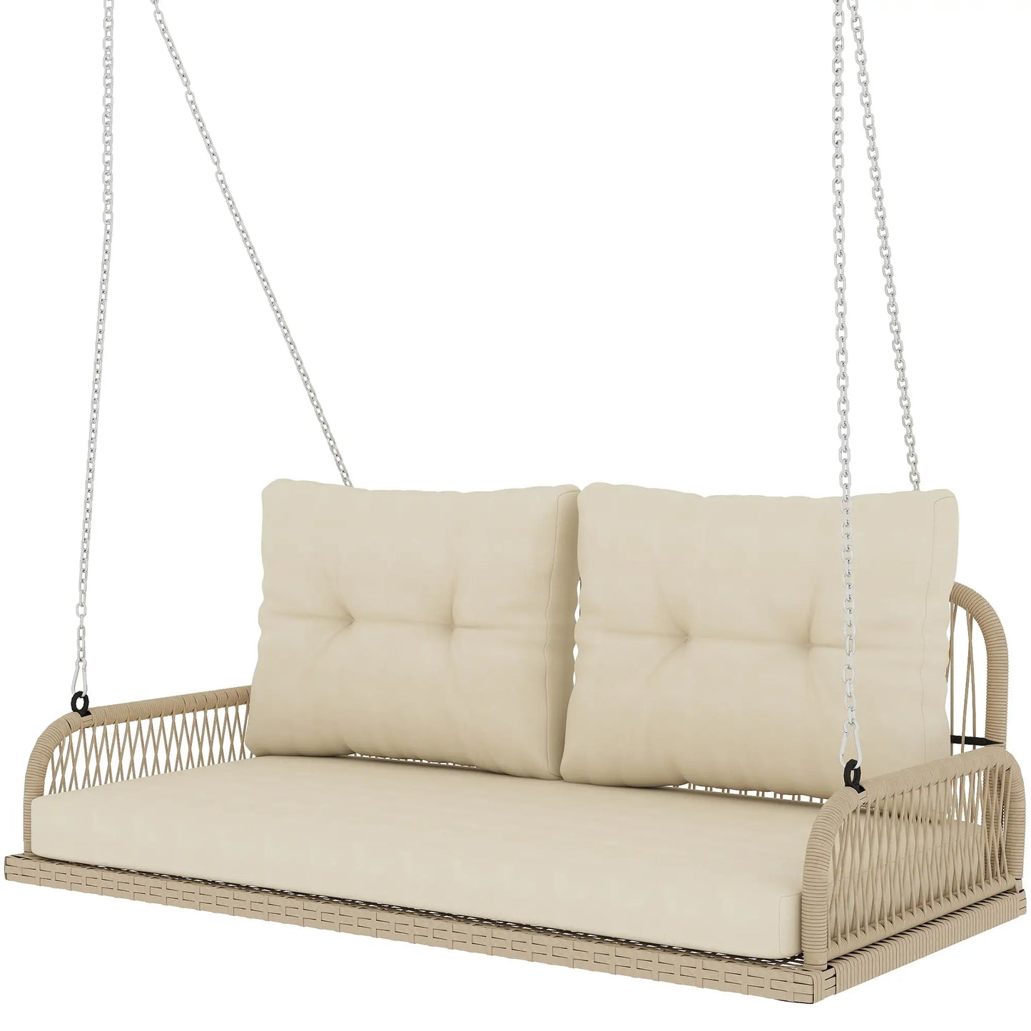 Nancy's Corciano Schommelbank - Tuinschommel - Hollywood schommel - Hout / Beige - ± 1150 x 65 x 45 cm