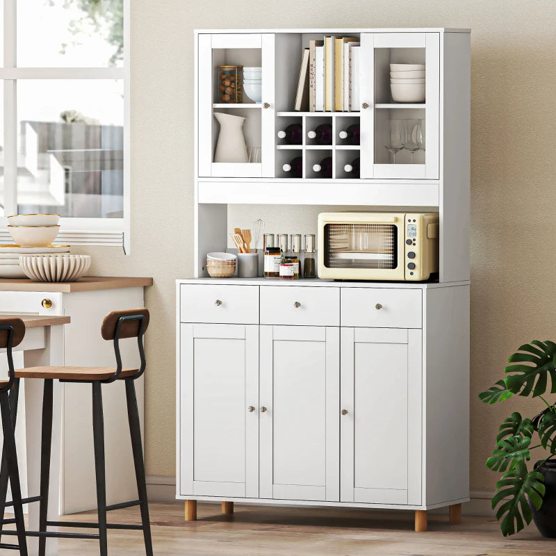 Nancy's Paterno Keukenkast - Opbergkast - Buffetkast - Wit - 100 x 40 x 180 cm