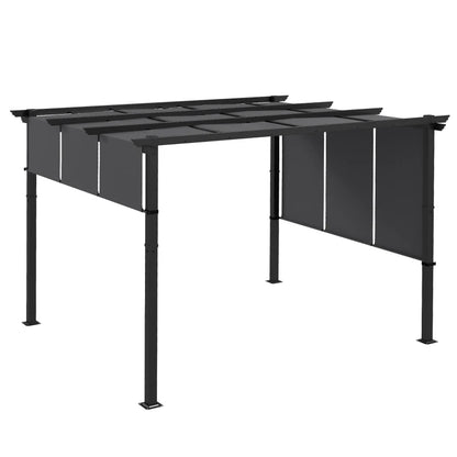Nancy's Supino Pergola - Tuinpaviljoen - Uitschuifbaar zonnedak - Grijs - ± 355 x 295 x 235 cm