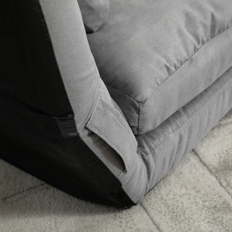 Nancy's Piraino Zitzak met slaapfunctie - Vloerbank - Volledig verstelbaar - Lichtgrijs - Suede