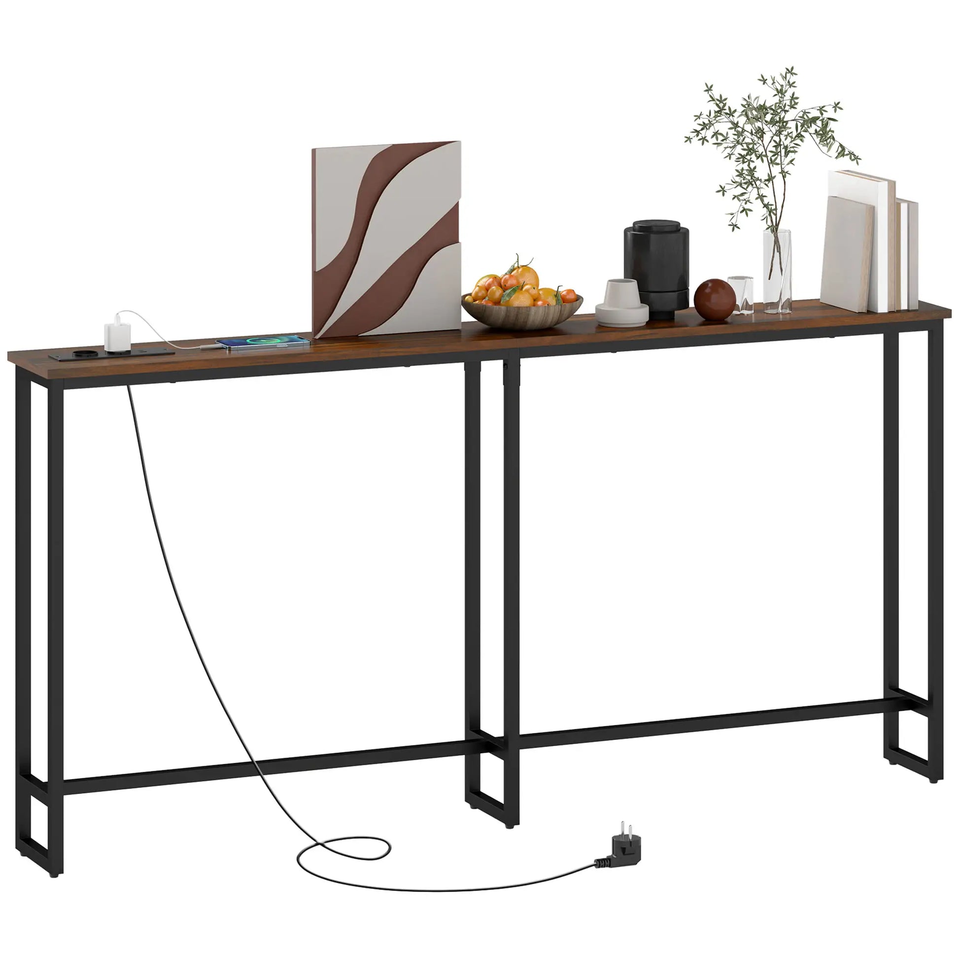Nancy's Desio Sidetable - Bijzettafel - Consoletafel - Bruin - 160 x 20 x 80 cm