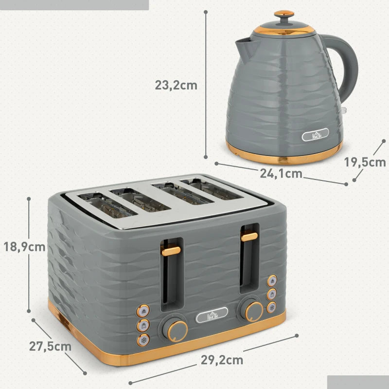 Nancy's Corticada 2-in-1 Broodrooster en Waterkoker - Ontdooi- en opwarmfunctie - Grijs