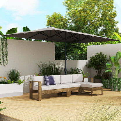 Nancy's Cremeno Parasol - Tuinparasol - UV-Bestendig - Grijs - ± 450 x 265 x 265 cm