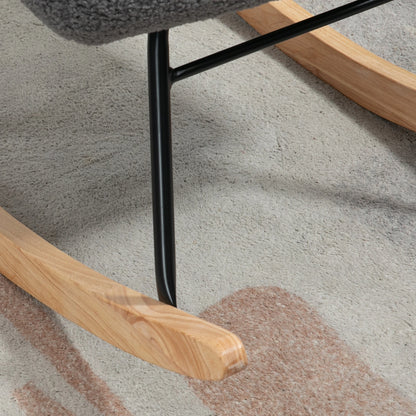 Nancy's Tazem Schommelstoel - Loungestoel - Relaxstoel - Grijs - Fleece