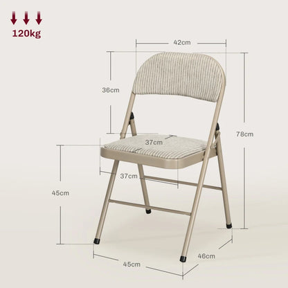Nancy's Noto Klapstoelen - Set van 6 - Vouwstoel - Beige - Staal / Linnen