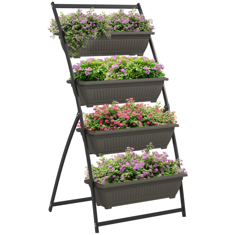 Support à plantes Hernani de Nancy - Escaliers à fleurs - Escaliers à plantes - Noir - Acier - ± 75 x 80 x 160 cm