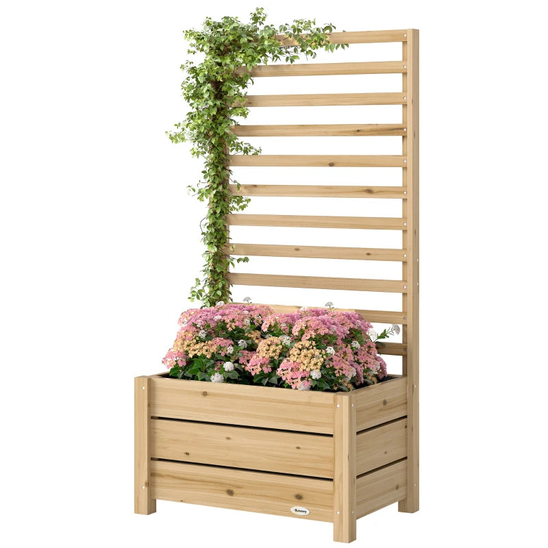 Nancy's Posada Plantenbak - Bloembak met Klimrek - Plantenrek - Dennenhout - ± 60 x40 x 120 cm