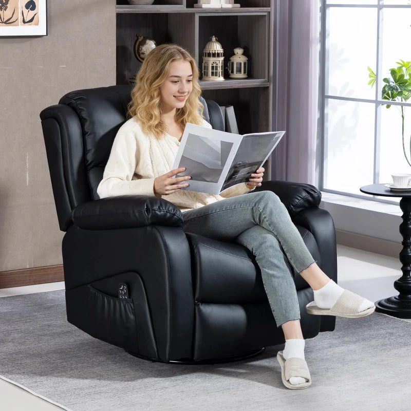 Nancy's Polverigi Massagestoel - Fauteuil met massagefunctie - Verwarmde massage & ontspanning - Zwart - Kunstleer