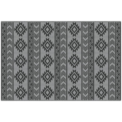 Nancy's Bodega Outdoor Rug - Garden Carpet - Outdoor Carpet - Garden Rug - Carpet - Double Sided - Black / Gray