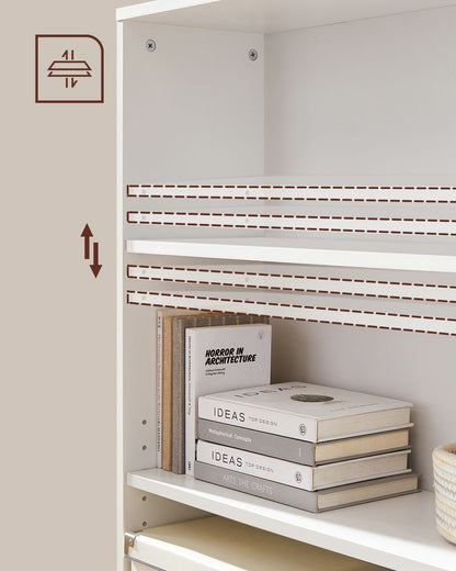Bibliothèque Tadley de Nancy Blanc - Meuble de rangement à 3 compartiments - Placard - Moderne - 60 x 24 x 93 cm