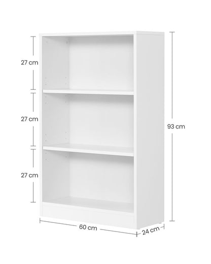 Nancy's Tadley Boekenkast Wit - Opbergkast met 3 vakken - Kast - Modern - 60 x 24 x 93 cm