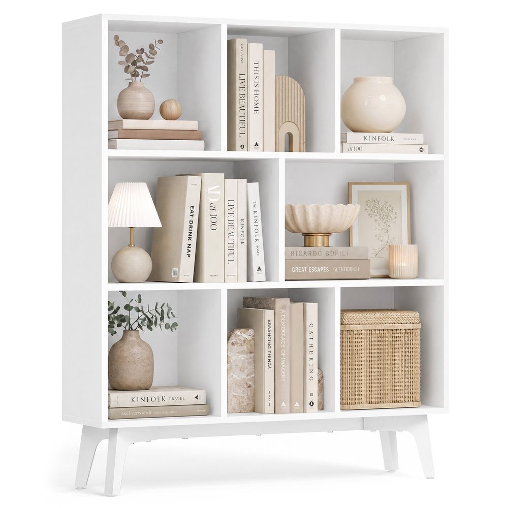 Nancy's Teulada Boekenkast - Opbergkast - Vitrinekast - Wit - 90 x 24 x 107,4 cm
