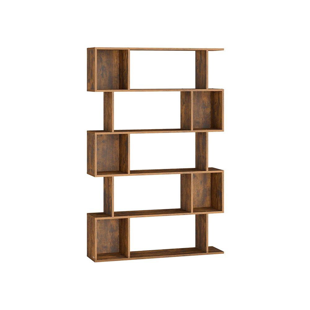 Nancy's Mesero Boekenkast - Opbergkast - Vitrinekast - S-vorm - Bruin - ± 90 x 25 x 160 cm