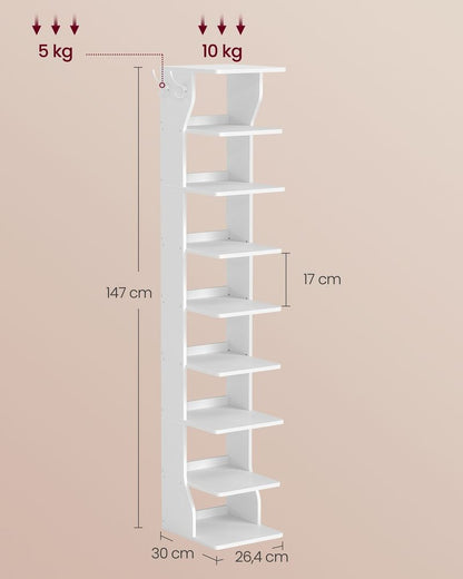 Nancy's Paola Schoenenrek - Opbergrek voor schoenen - Wit - ± 25 x 30 x 145 cm