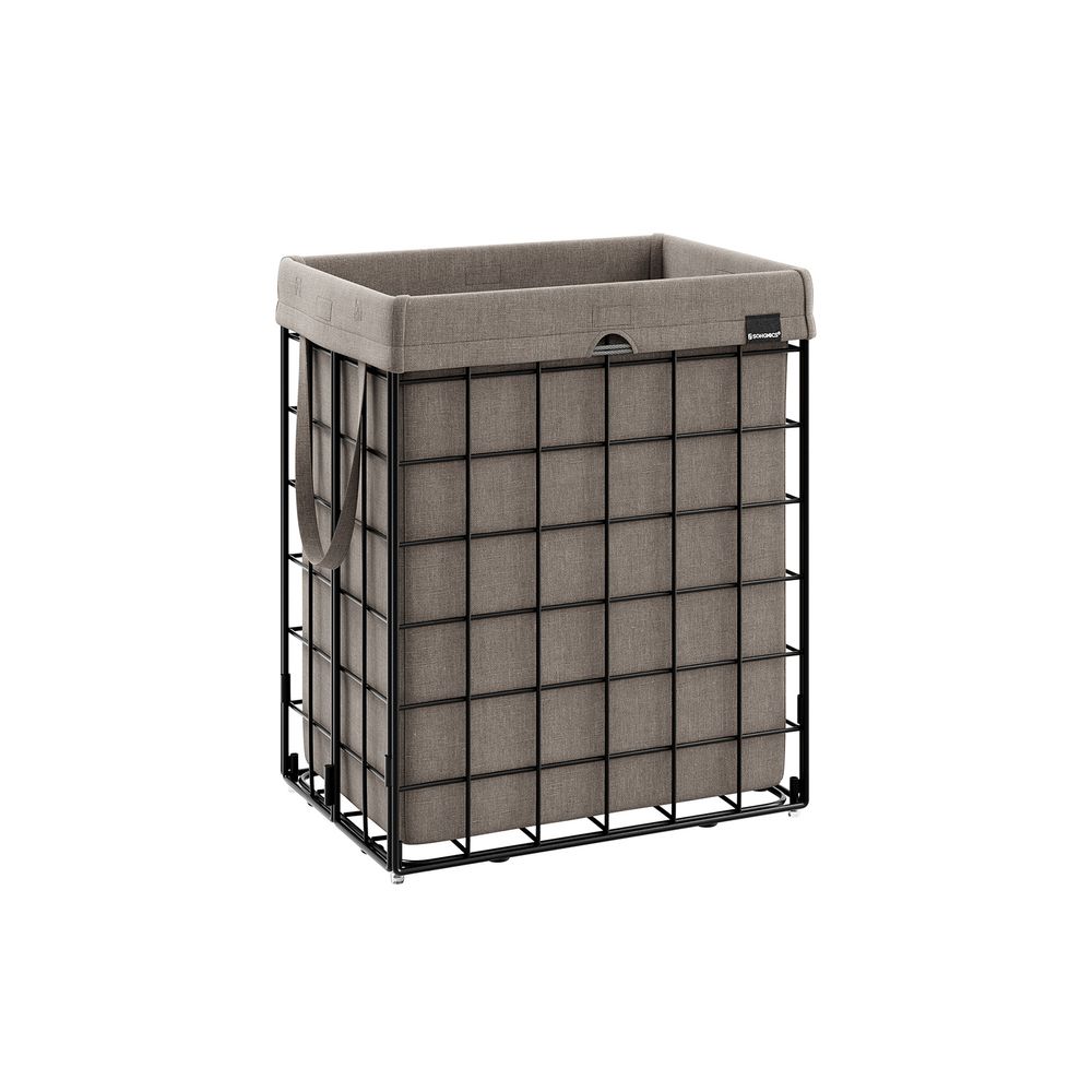 Nancy's Loughton Laundry Basket - Modern - Steel - Black - Brown - 90 liters - 48 x 33 x 58 cm