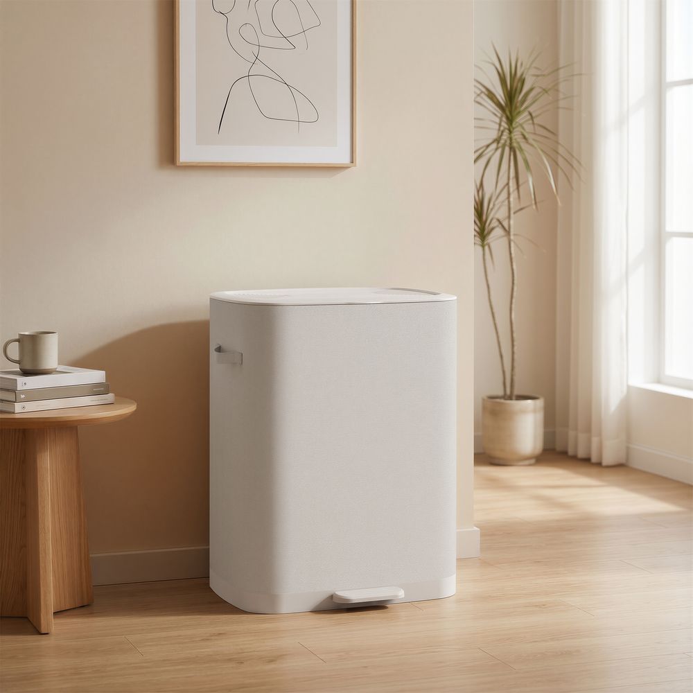 Nancy's Strembo Wasmand - Wassorteerder - Wasbox - 2 vakken - Lichtbeige - 160 Liter