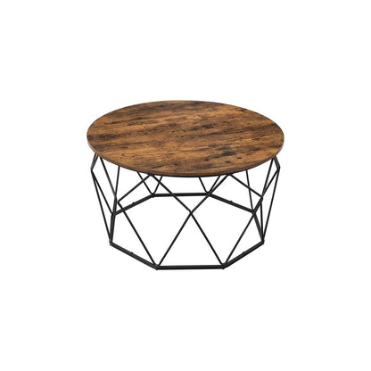 Nancy's Wombwell Salontafel Multifunctioneel - Bruin - Zwart - Industrieel - Vintage - 80 x 45 cm Ø x H