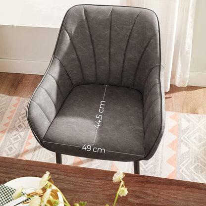 Nancy's Kesgrave Dining Chair Gray - Metal - Polyurethane - Modern - 62.5 x 60 x 85 cm