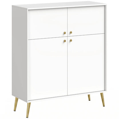 Nancy's Tenno Commode - Dressoir - Opbergkast - Crème / Goud - ± 105 x 40 x 125 cm