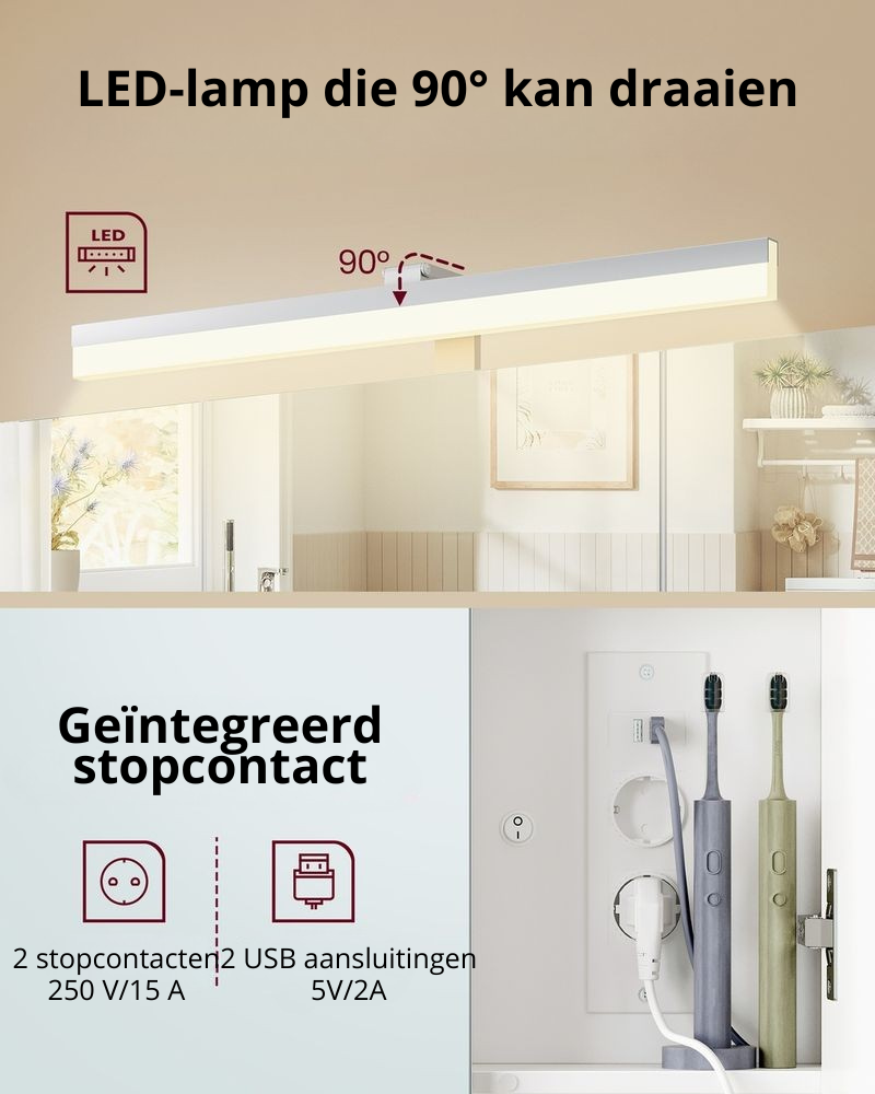 Nancy's Tesidio Spiegelkast - Badkamerkast - Badkamerspiegel - Wit - 80 x 16,5 x 75 cm