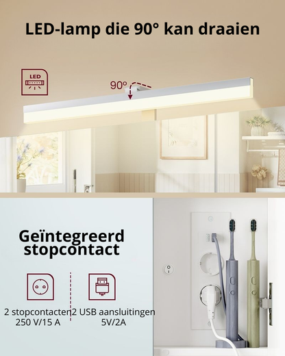 Nancy's Tesidio Spiegelkast - Badkamerkast - Badkamerspiegel - Wit - 80 x 16,5 x 75 cm