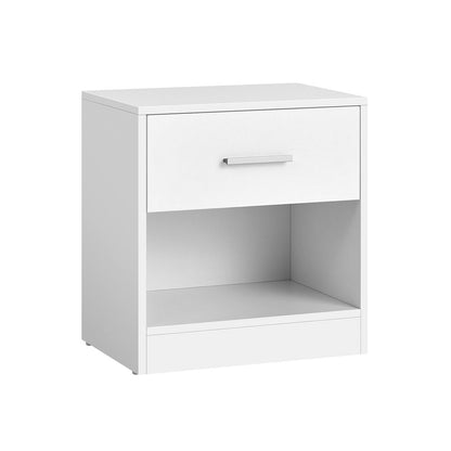 Nancy's Askern Bedside Table White - Side table with drawer - Modern - 39 x 28 x 41 cm