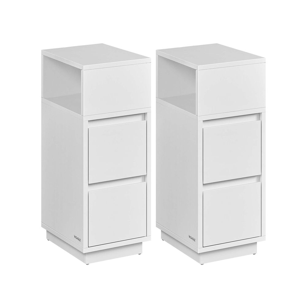 Nancy's Bottanuco Nachtjes Set van 2 - Bijzettafels - Wit - 25 x 30 x 65 cm