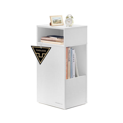 Nancy's Picinisco Nachtkastje - Bijzettafeltje - 2 Open vakken en lade - Wit - ± 30 x 25 x 60 cm