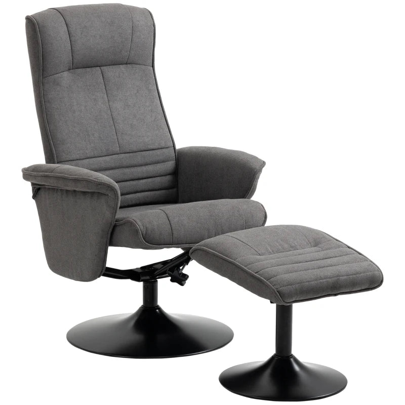 Nancy's Estevao Relaxfauteuil - Relaxstoel - Ligstoel - Draaibaar - Verstelbare Rugleuning - Donkergrijs - Fluweel / Staal