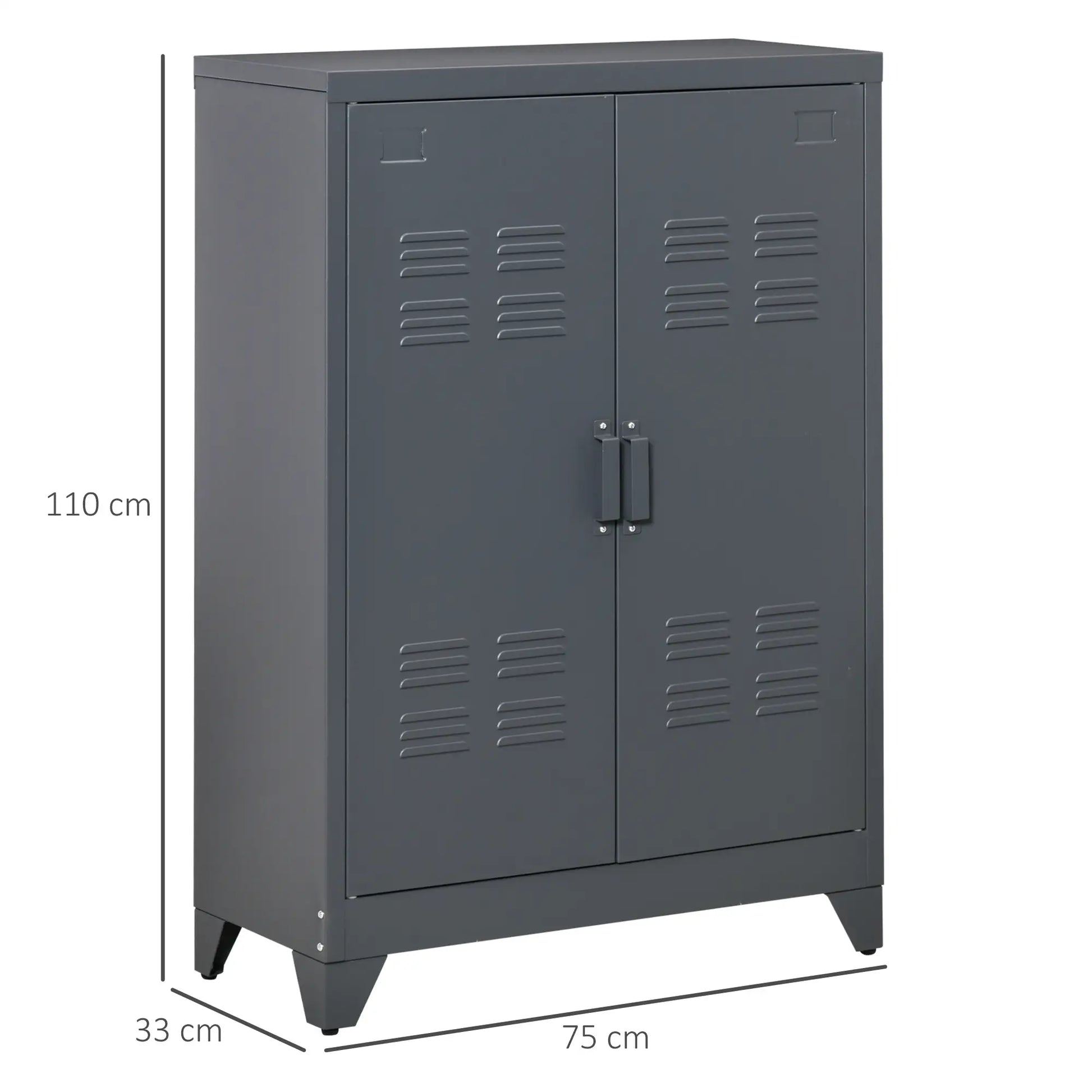 Nancy's Longare Commode - Ladekast - Opbergkast - Grijs - Staal - ± 75 x 35 x 110 cm