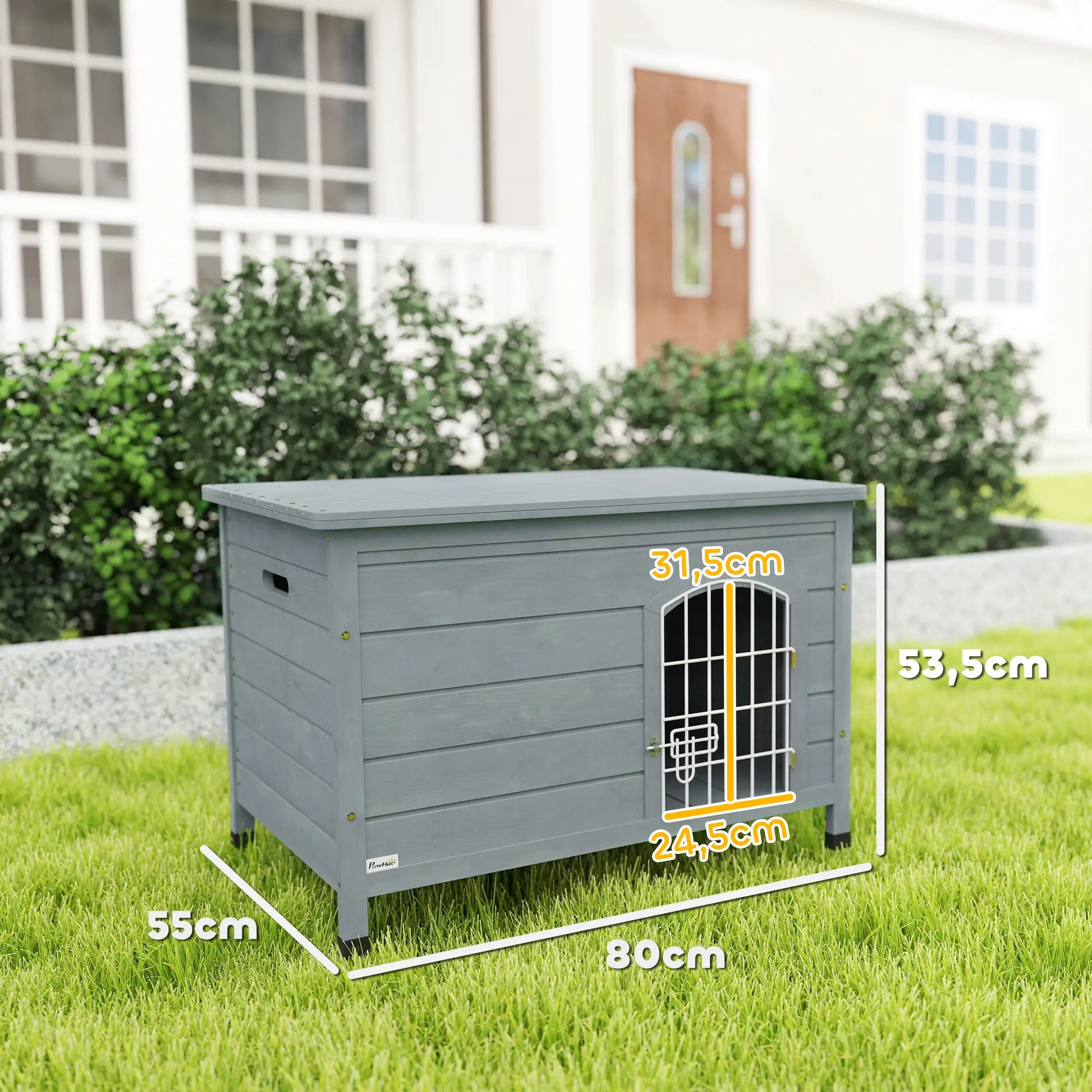 Nancy's Enego Hondenhok - Bench - Hondenbox - Grijs - ± 80 x 55 x 55 cm