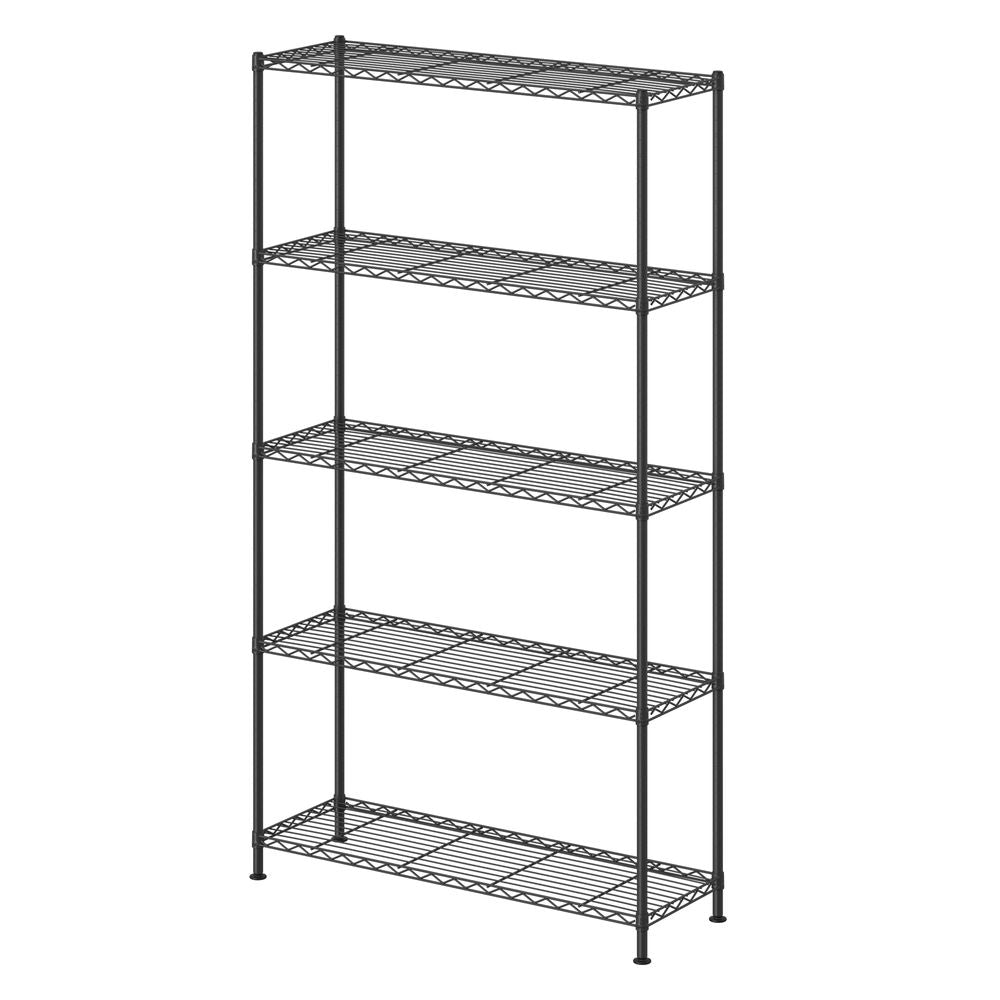Nancy's Stazzema Stellingkast - Opbergrek - Opbergkast - Verstelbare planken - Zwart - Staal - ± 90 x 30 x 160 cm