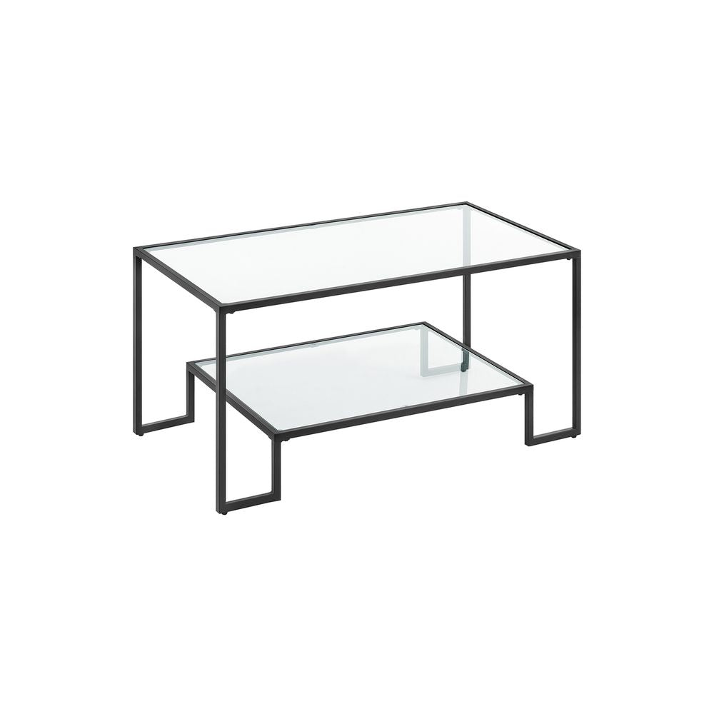 Nancy's Loftus Coffee Table Black Transparent - Glass - Steel - Modern - 100 x 55 cm x 45 cm