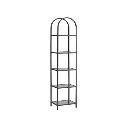 Nancy's Ventnor Bookcase Black - Steel - Glass - Modern - Storage shelf - 40 x 30.2 x 183.5 cm