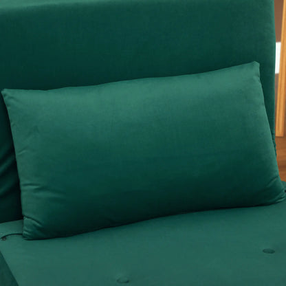 Nancy's Forio Slaapbank - Slaapstoel - Verstelbare Rugleuning - Groen - Fluweel
