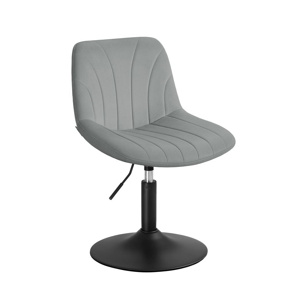 Nancy's Praiano Make-Up Kruk - Make Up stoel - Draaistoel - Kaptafel kruk - In hoogte verstelbaar - Grijs - Fluweel