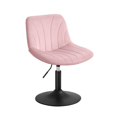 Nancy's Praiano Make-Up Kruk - Make Up stoel - Draaistoel - Kaptafel kruk - In hoogte verstelbaar - Pastelroze - Fluweel