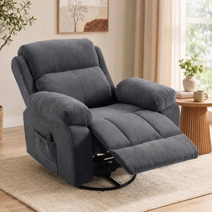 Nancy's Valmontone Massagestoel - Massagefauteuil - Relaxfauteuil - Trilmassage & Warmte - Volledig Verstelbaar - Grijs - Chenille
